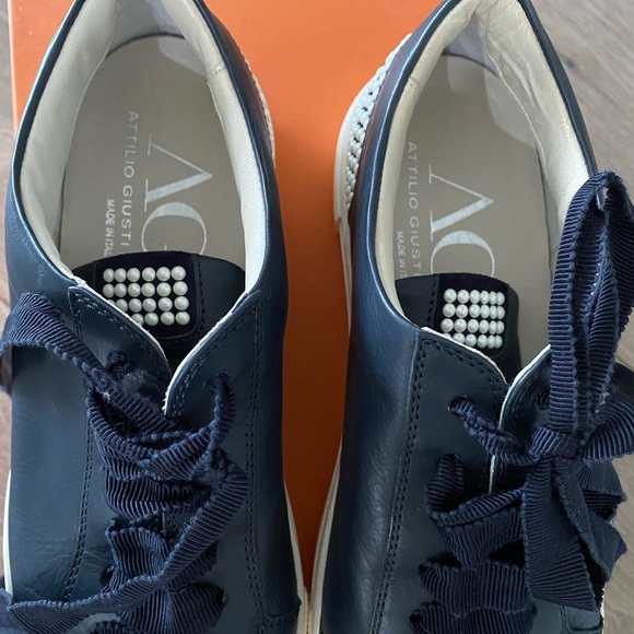 ⬇️ PRICE ⬇️ AGL - Pearl Sneaker In Blue Leather - 37 / 7 - Picture 3 of 10